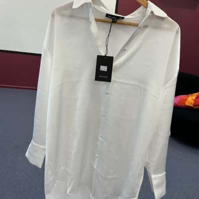 Decjuba Womens  Size 6 Long Sleeve Shirt White 