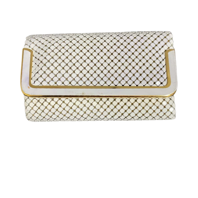 Vintage Women's Aluminium Mesh White Key Ring Wallet 