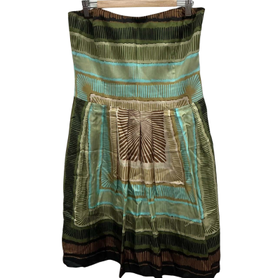 Nicole Miller silk multicoloured strapless dress, size 12 