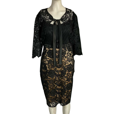 GERRY SHAW  Womens  Size 14 Cocktail Dress Black  / Gold 