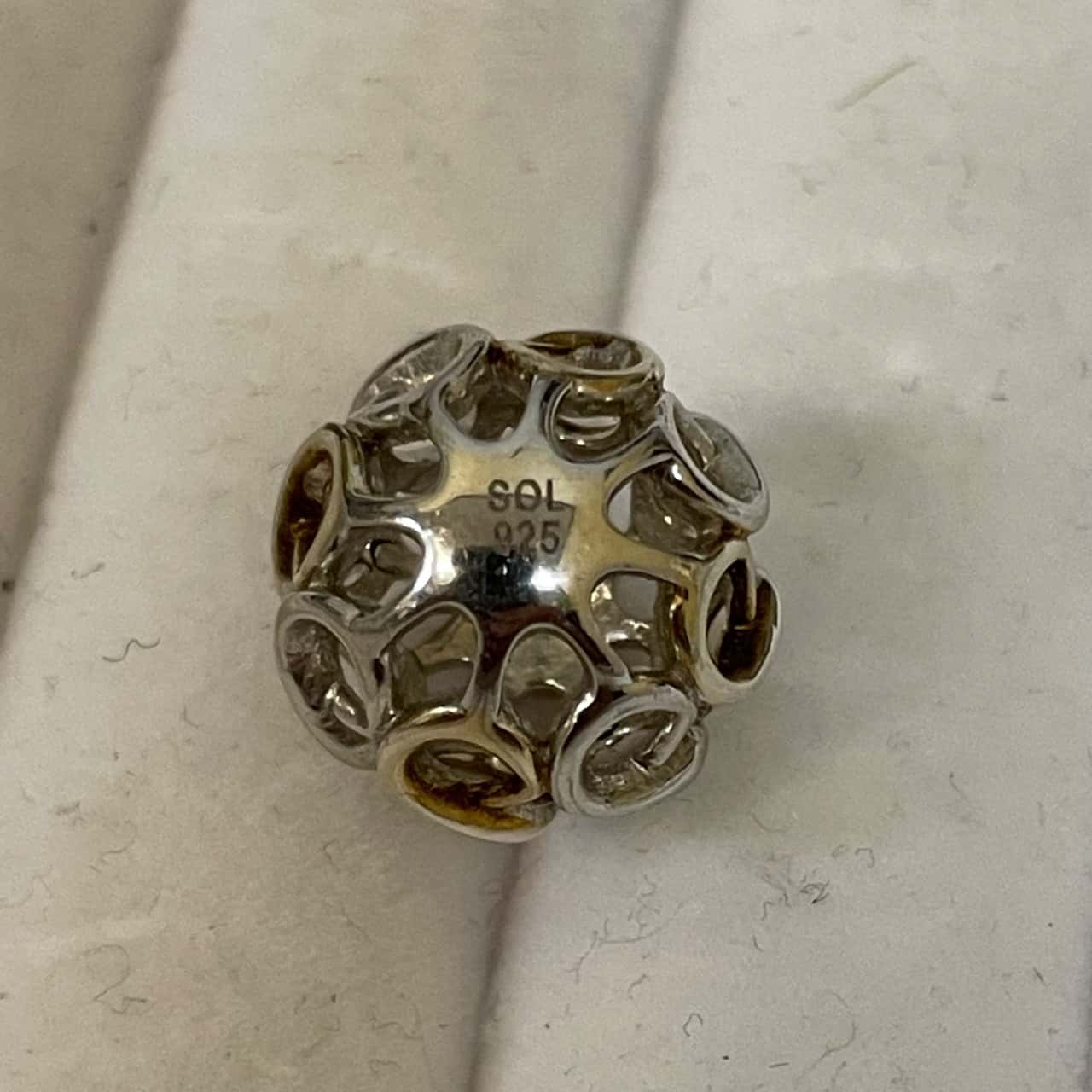 Sterling Silver SOL 925 Lattice Globe Pendant(s)