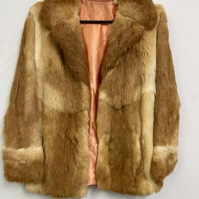  Womens Size M Winter Jacket Fox Wool