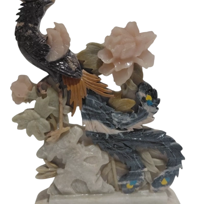 Antique Stone calved peacock 