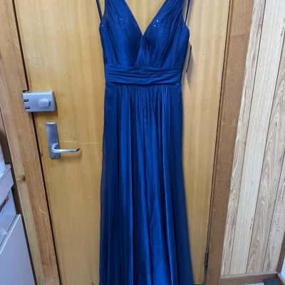 La Femme Womens  Size 6 Formal Dress Navy Blue 
