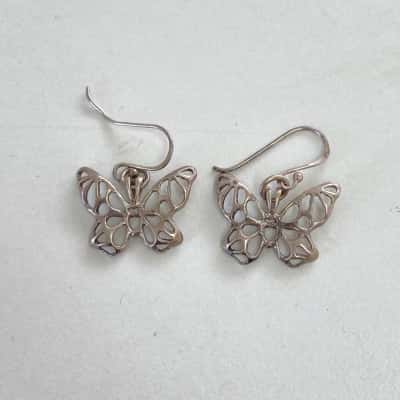 925 Sterling Silver Butterfly Earrings 