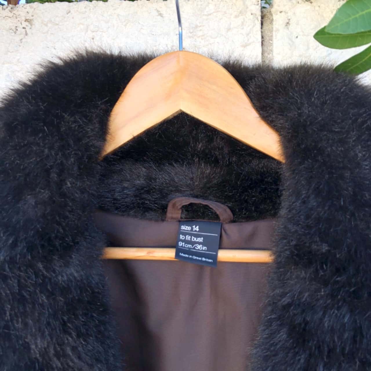 Faux Fur Women's Brown Coat Size UK 14(s)