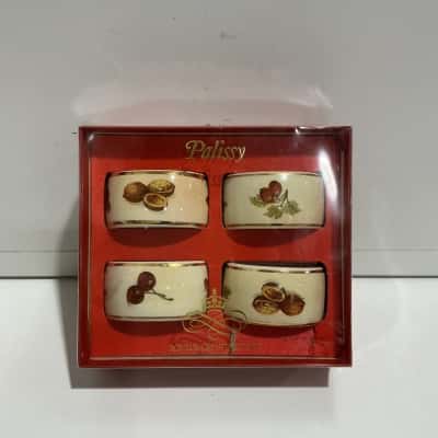 Royal Worcester Palissy Oval China Napkin Rings