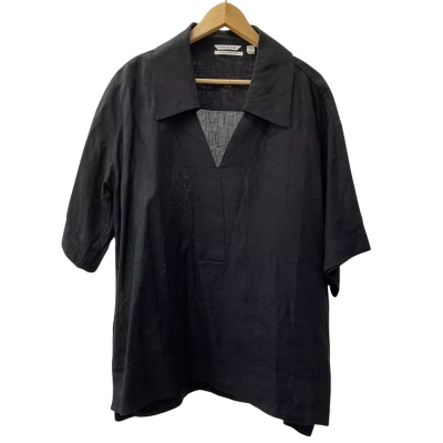 Country Road Relaxed Fit 1/2 Sleeve Blouse Size 12 in Black
