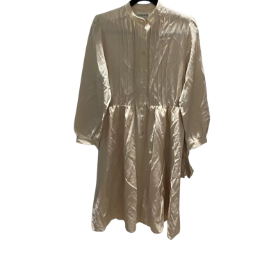 Jaeger London Womens  Size 12 Long Sleeve Dress Brown Vintage 1950s Look Pleated Bodice Wrap Around Belt
