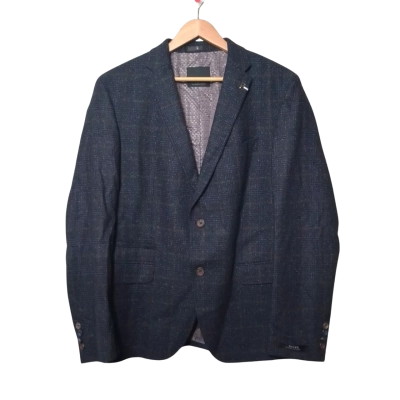 DIGEL Mens  Size L Navy Blue and Grey Suit Jacket