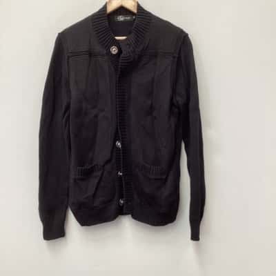 Paul Braxton Unisex Size S/M Black  button up jumper 