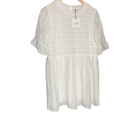 Atmos&Here  Size 8 Babydoll Dress White 