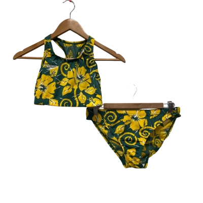Speedo Womens  Size 12 Bikini Set Green / Yellow 