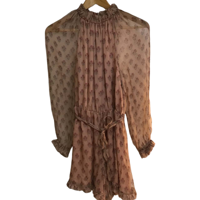 Zimmermann Womens  Size 0 Long Sleeve Silk Playsuit Pink  