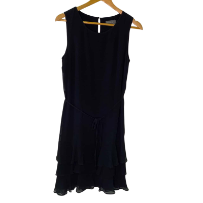 Jacqui-E Womens  Size XS Midi Dress Black  