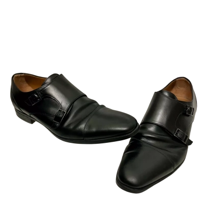 Hugo Boss Mens Leather Monk Size 10 Dress shoes Black  