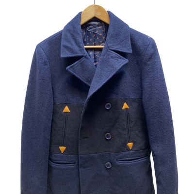 Targuo Mens  Size 50 Navy Blue Duffle Coat