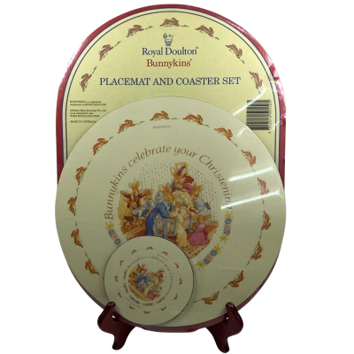 Royal Doulton Bunnykins Christening Placemat and Coaster Set 