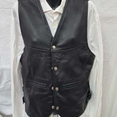  Mens Size XS Vest Black PU Leather
