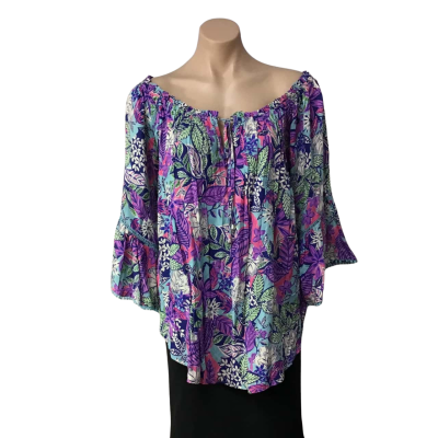 New U Collection Womens Size 18 Multicoloured Floral Short Sleeve Top