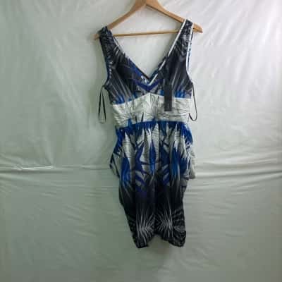 Tokito Womens Size 10 Sleeveless Dress Blue / Grey BNWT