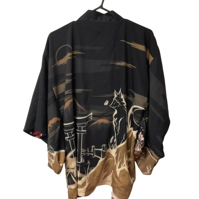  Womens Kimonoshi Size M Reversible Kimono Cardigan Beige / Black  / Pink  / Red 