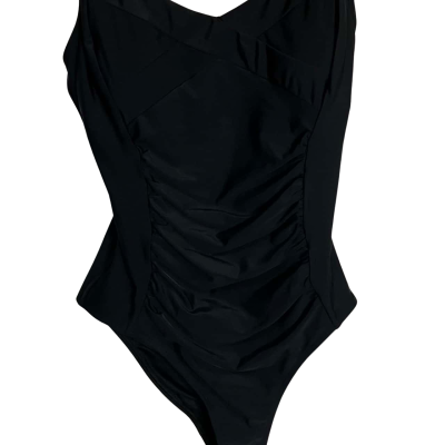 CUPSHE  Tummy Contouring Size L Onepiece Bathers Black  