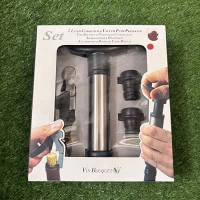 Vin Bouquet 2-Lever Corkscrew & Vacuum Pump Preserver Set (New)