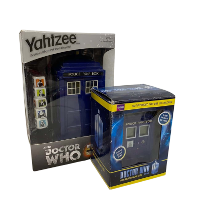 Dr Who Yahtzee! and Tardis projection clock
