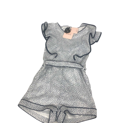 Review Kids  Size 8 Jumpsuit Black  / Pattern / White NEW