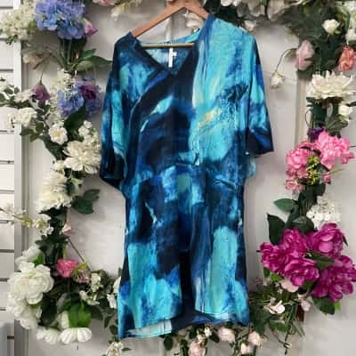 Seafolly Size S Blue coverall dress 