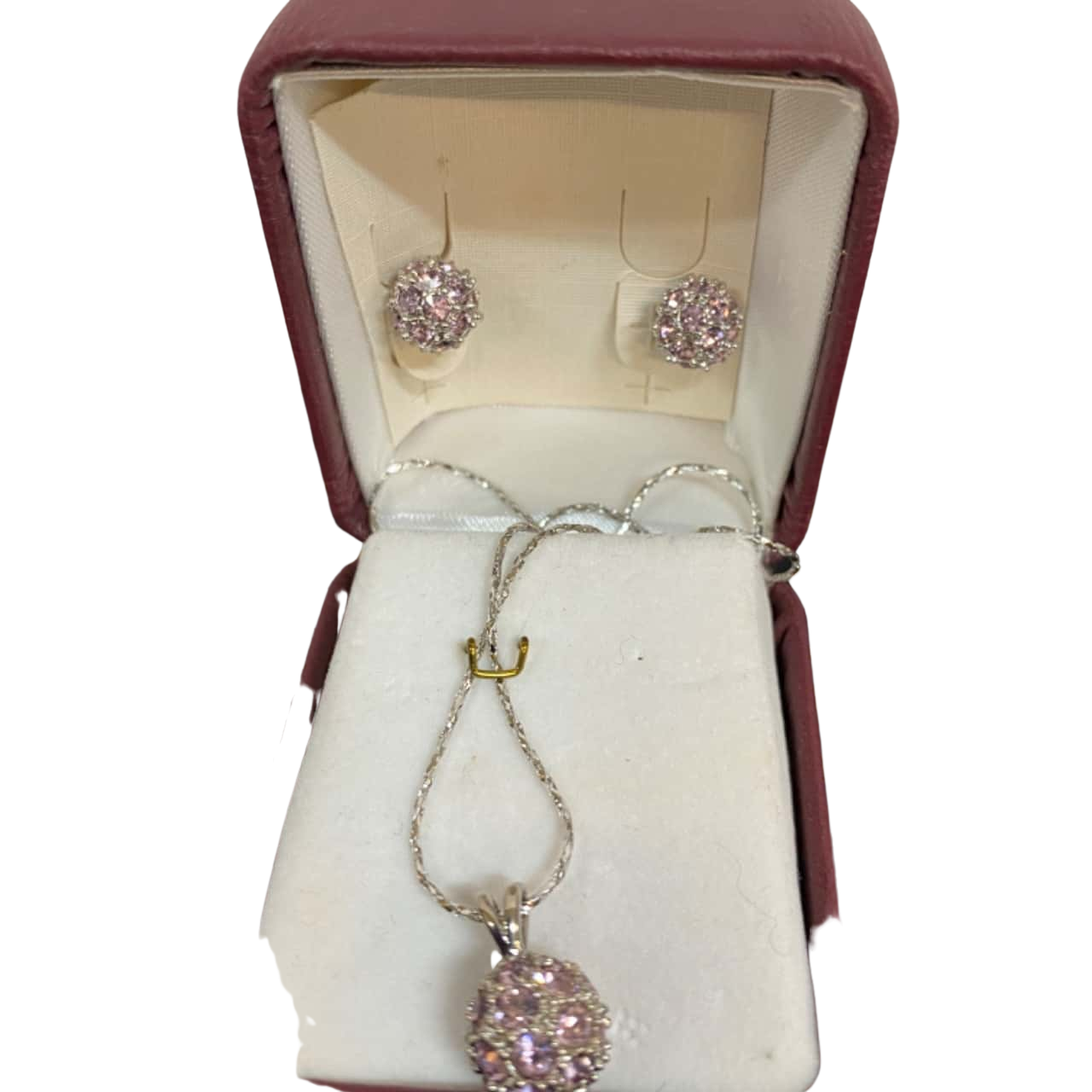 Pink Chrystal Necklace and Earring Set(s)