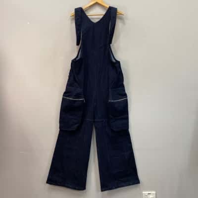  HUDB+ Mens  Size L Wide Leg Overalls Dark Blue 