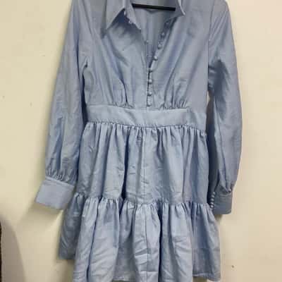  Sheike Size 10 Long Sleeve Blue Dress