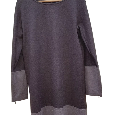 Size 46 Max Mara Grey Wool Dress 100% Virgin Wool 