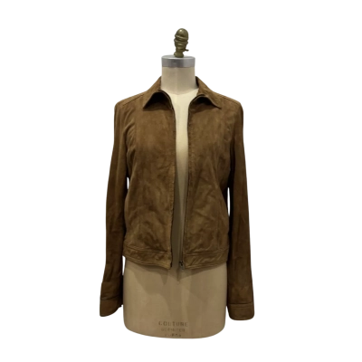 Mango Unisex  Size L Leather Jacket Brown 