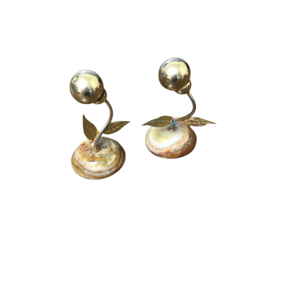 Salt & Pepper Set - Gold/Stone base