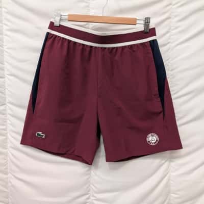 Lacoste Mens x Roland-Garros Medvedev Burgundy Shorts