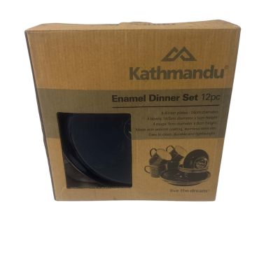 BNIB Kathmandu Enamel 12pc camp dinner set 
