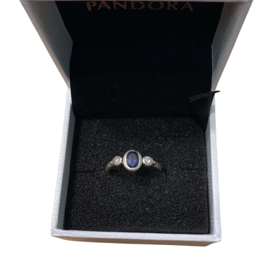 Silver Purple Stone Ring