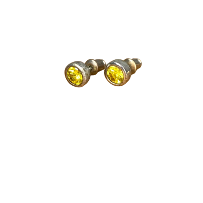 Yellow Stud Stone Earrings 925 Silver