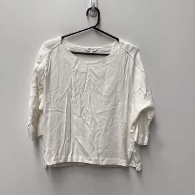 Veronika Maine Womens  Top Cream Size 12
