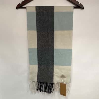 Everau Unisex 100% Pure New Wool Checked Scarf 