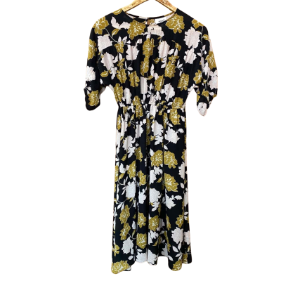 Seed Heritage Black/Floral Patterned Dress Size 8