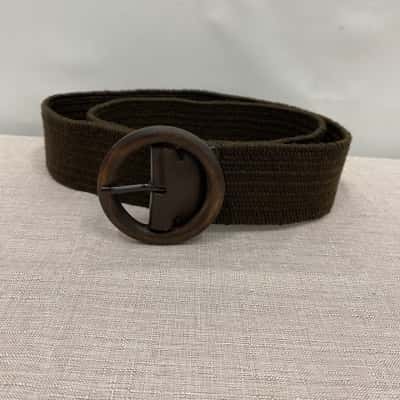 Country Road Women's Wood/Leather/Thread Belt Size M RRP$60
