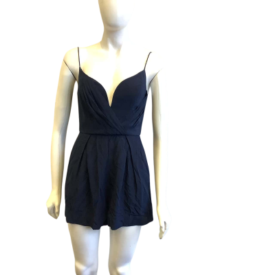 Zimmermann Women's Brand Size 1 Silk Playsuit Navy Blue