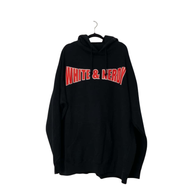  Mens White & Nerdy Hoodie Size XXL Black  