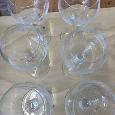 Wine glasses with grape vine pattern 