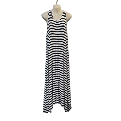 Seafolly Womens Size M Maxi/Sleeveless Dress Navy Blue/Striped/White