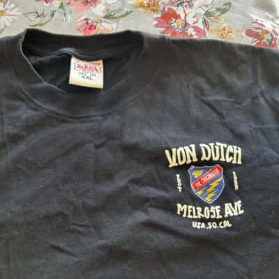 Men’s Black Von Dutch T-shirt Size XXL (B15)